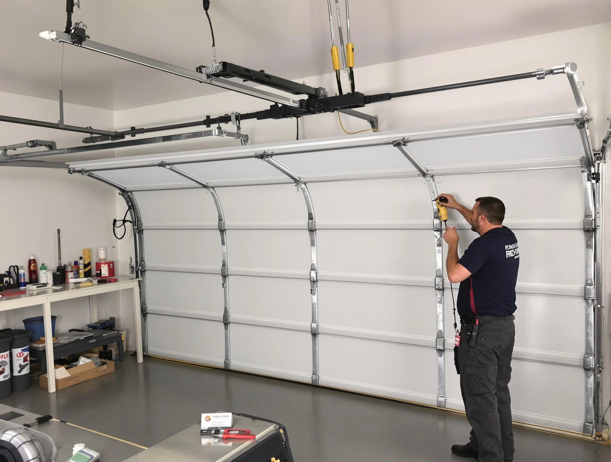 Anthem Garage Door Repair certified technician performing overhead door system repair in Anthem