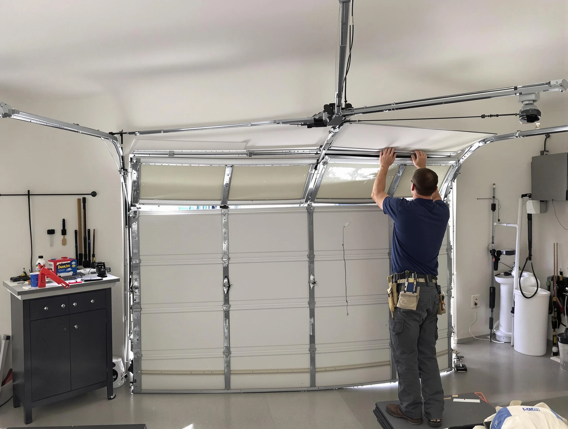 Anthem Garage Door Repair specialist performing precise section replacement on Anthem garage door