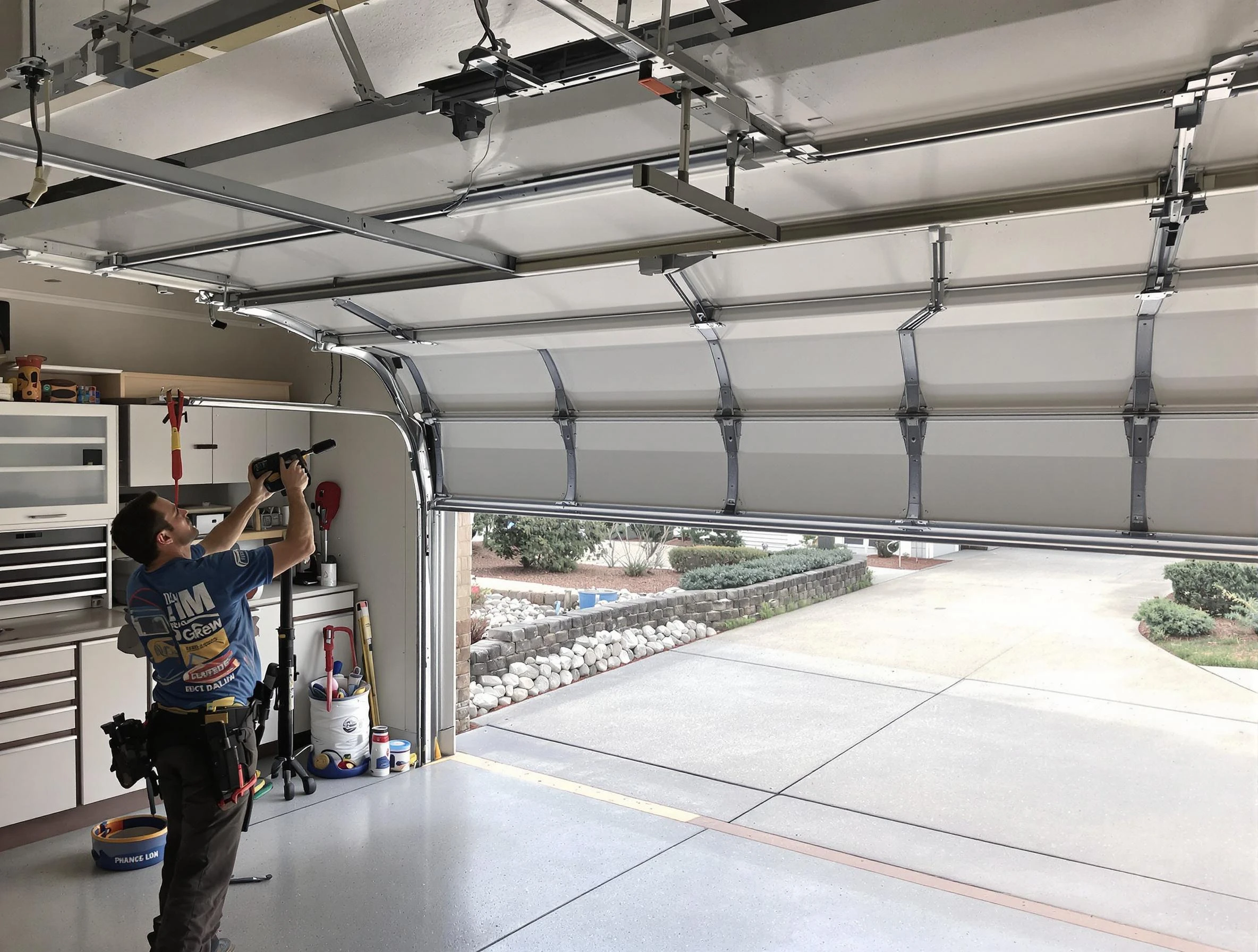 Garage door track repair service by Anthem Garage Door Repair in Anthem